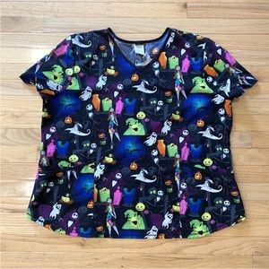 Disney Tim Burton’s The Nightmare Before Christmas Scrub Top 2XL Oogie Boogie
